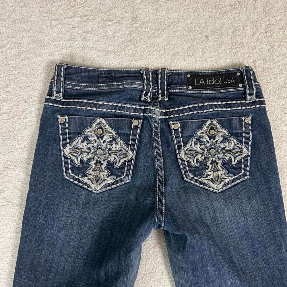LA Idol Bling Pocket Y2K Mcbling Capri Jeans
